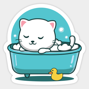 Cute Cat Bathroom Sticker